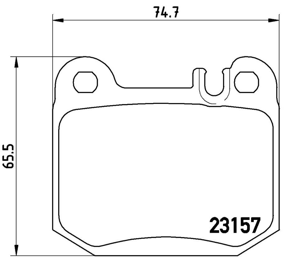 Mercedes Disc Brakes Kit -  Brembo Pads Rear (Low-Metallic) 163420112041 - Brembo P50043